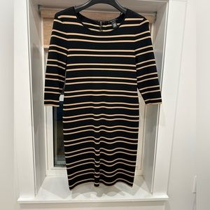 Pink Tartan midi black and gold dress